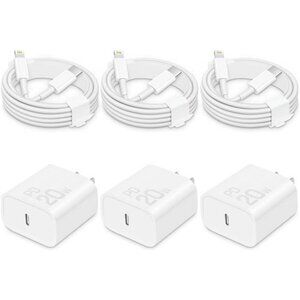 i Phone Charger Fast Charging-20W USB-C Block with 6 Ft Cord [MFi Certified]